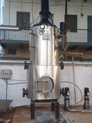 Vertical Hot Water Boiler (Range 100 To 1500kg/hr) Mfd.by BOMBAY ENGG. CO. @Mohali, Punjab.